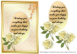 Card with Verse - Off White Roses