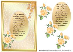Card with Verse - Pale Orange Roses