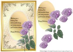 Card with Verse - Purple Roses
