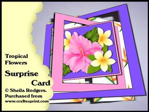 Surprise Card - Tropical Flowers