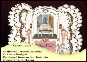 Scalloped Layered Gatefold - Vanity Table
