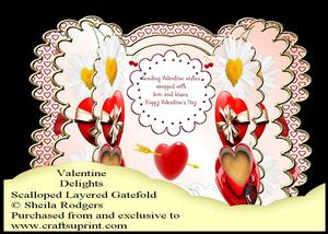 Scalloped Layered Gatefold - Valentine Delights