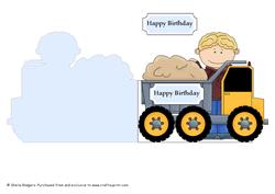 Shaped Card - Tipper Truck