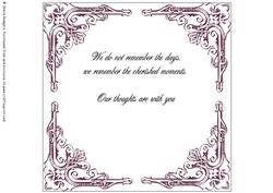 8 Inch Insert - Sympathy - Cherished Moments