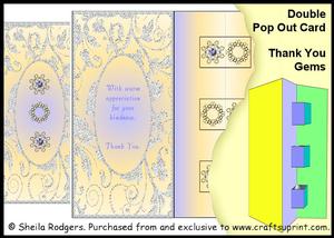 Double Pop Out Card - Thank You Gems