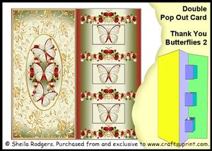 Double Pop Out Card - Thank You Butterflies 2