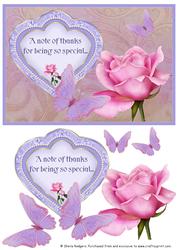 Rose and Butterfly Thank You
