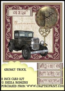 8 Inch Card Kit - Grungy Truck