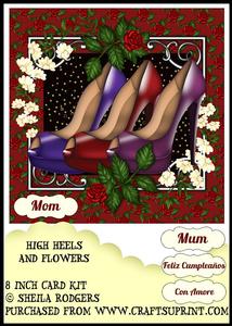 8 Inch Card Kit - High Heels and Flowers - Multi-lingual