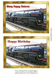 Train with Gold Frame