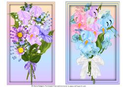 Set of 2 Chisel Framed Mixed Bouquet Toppers