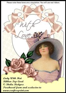 Ribbon Top Card - Lady with Hat