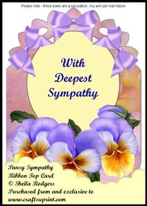 Ribbon Top Card - Pansy Sympathy