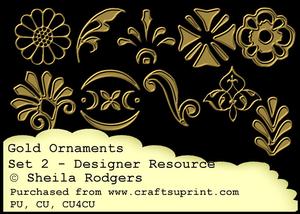Designer Resource - Gold Ornaments Set 2