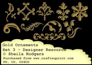 Designer Resource - Gold Ornaments Set 3