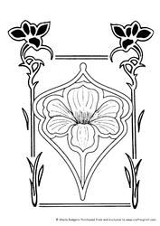 Digital Stamp - Art Nouveau Flower