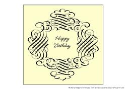 Insert for 8 Inch Card-scroll Frame-happy Birthday Cream