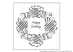 Insert for 8 Inch Card-scroll Frame-happy Birthday White