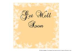 Insert for 8 Inch Card-floral Edge - Get Well Soon