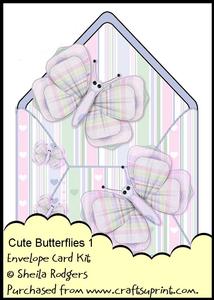 Envelope Card Kit - Cute Butterflies 1