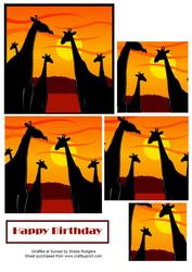 Giraffes at Sunset