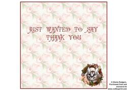 Caracal Cat Wreath Insert - Thank You