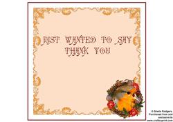 Robin Wreath Insert - Thank You