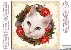 White Cat Wreath