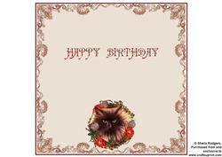 Exotic Cat Wreath Insert - Happy Birthday