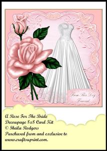 A Rose for the Bride Decoupage 8x8 Card Kit