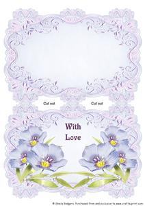 Mauve Strip Card Mini Kit - Delicate Flowers