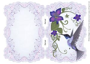 Mauve Strip Card Mini Kit - Hummingbird 1