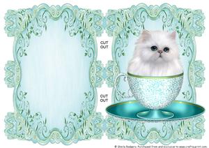 Green Strip Card Mini Kit - Teacup Kitten