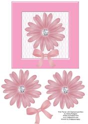 Pink Flower with Diamond and Bow