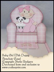 Armchair Easel - Baby Girl with Puppy