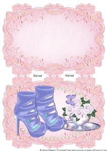 Pink Strip Card - Velvet Boots and Roses