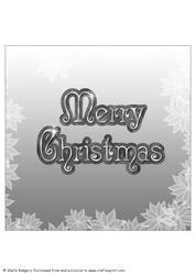 8 Inch Insert - Poinsettia Edge Merry Christmas