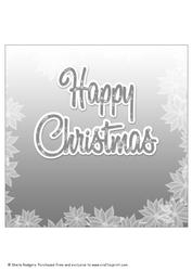 8 Inch Insert - Poinsettia Edge Happy Christmas 2
