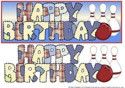 Patchwork Birthday Bowling Pins
