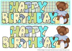 Patchwork Birthday Bear 2