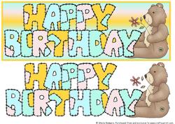 Patchwork Birthday Bear with Flower