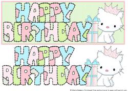 Patchwork Birthday White Kitten