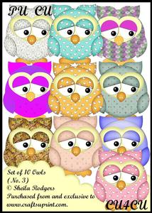 Set of 10 Owls (no. 3)