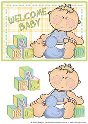 Building Blocks - Baby Boy with Duck