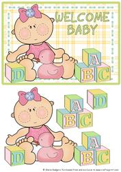 Building Blocks - Baby Girl with Duck