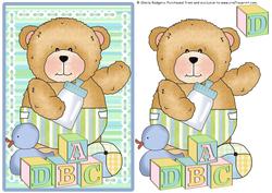Building Blocks - Baby Boy Teddy with Duck
