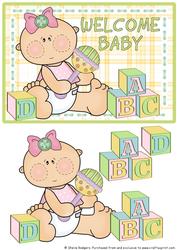 Building Blocks - Baby Girl with Rattle