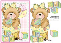 Building Blocks - Baby Girl Teddy with Rattle