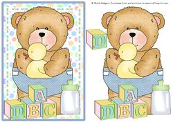 Building Blocks - Baby Boy Teddy with Yellow Duck