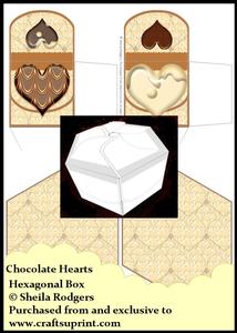 Hexagonal Box - Chocolate Hearts